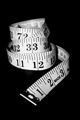 Free coiled tape measure healthy living stock photo