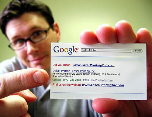 Business card as search result