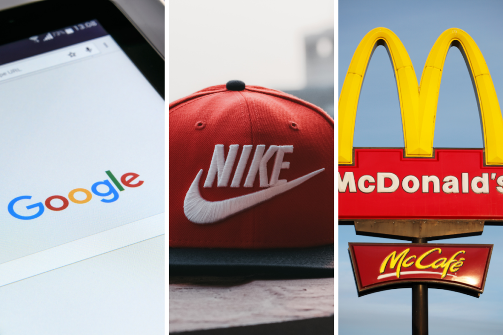 collage of three images showing big brands in relation to sponsorships