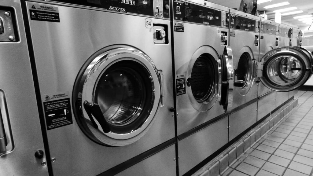 interior of a laundromat
