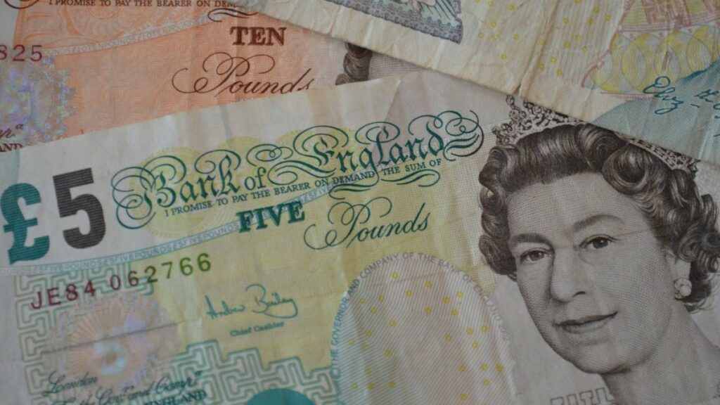 UK small businesses represented by British bank notes