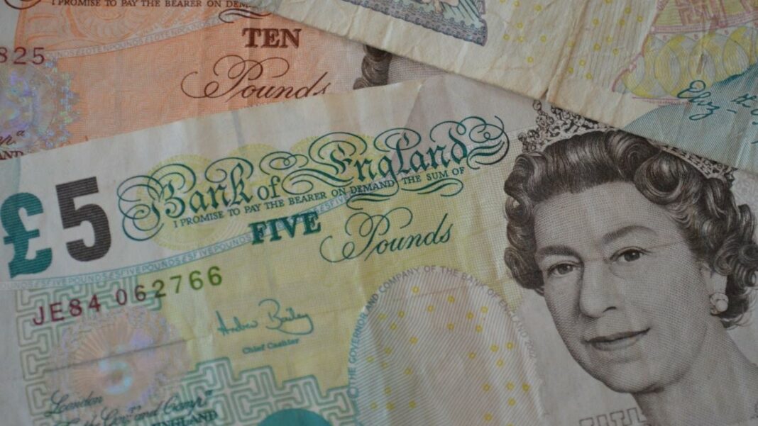 UK small businesses represented by British bank notes